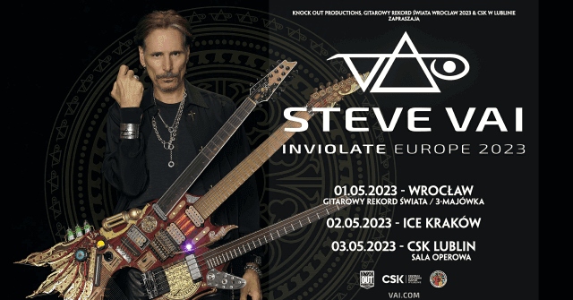 Steve Vai na trzech koncertach w Polsce
