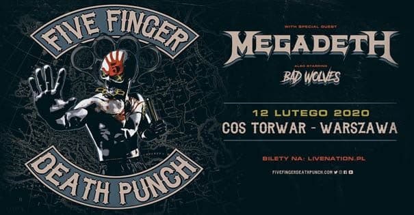Five Finger Death Punch, Megadeth i Bad Wolves w Warszawie